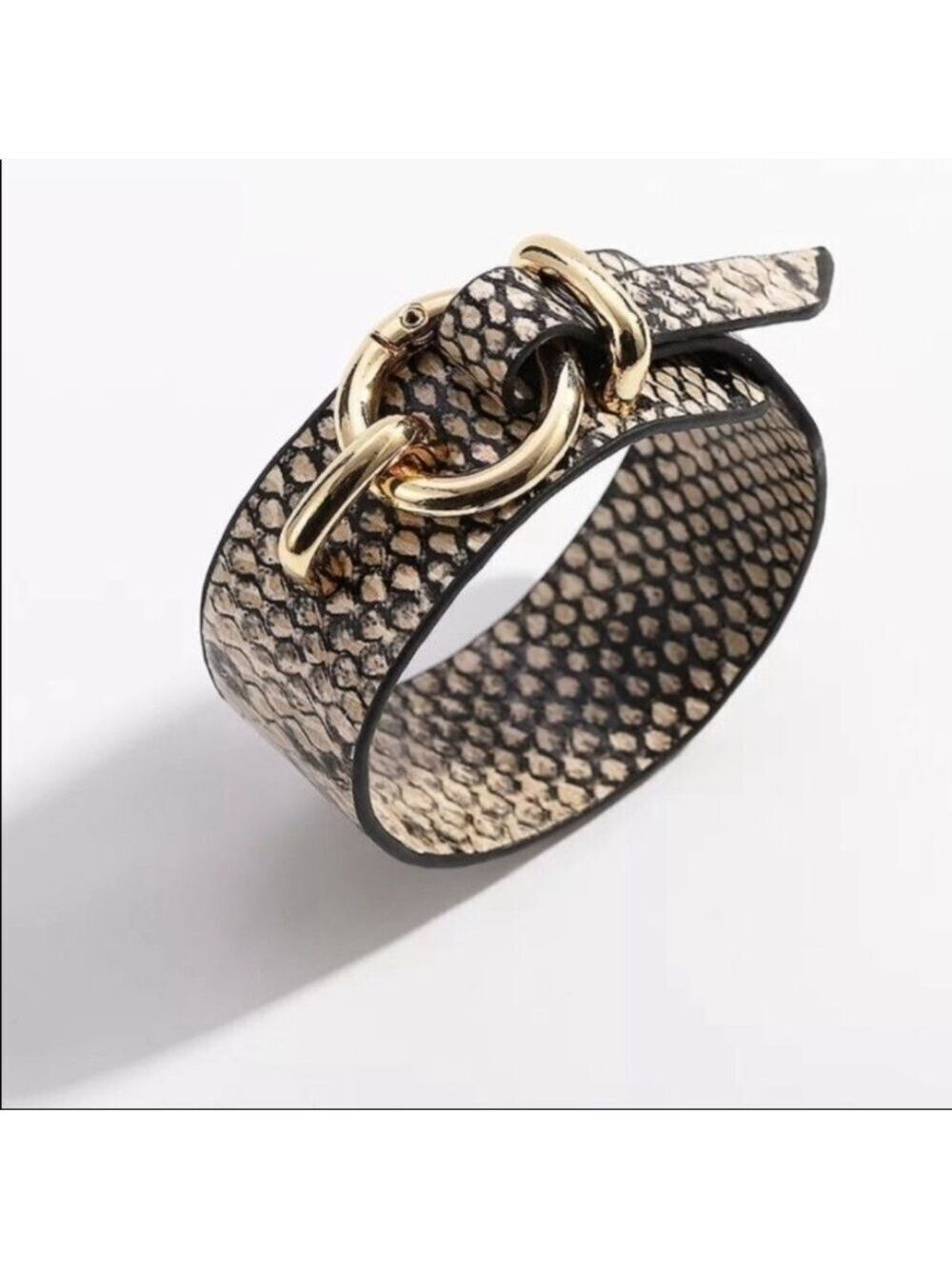 Snake Buckle Cuff Bracelet Animal Print